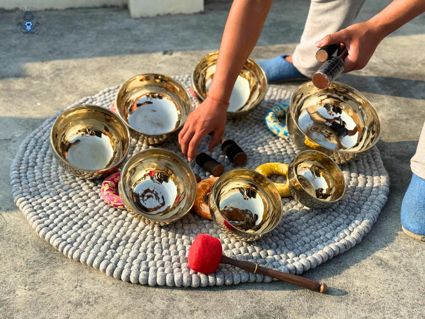 7-Piece Polished Singing Bowl Set – Handmade & Professionally Tuned | Chakra Sound Healing Bowls from Nepal World Creation Crafts