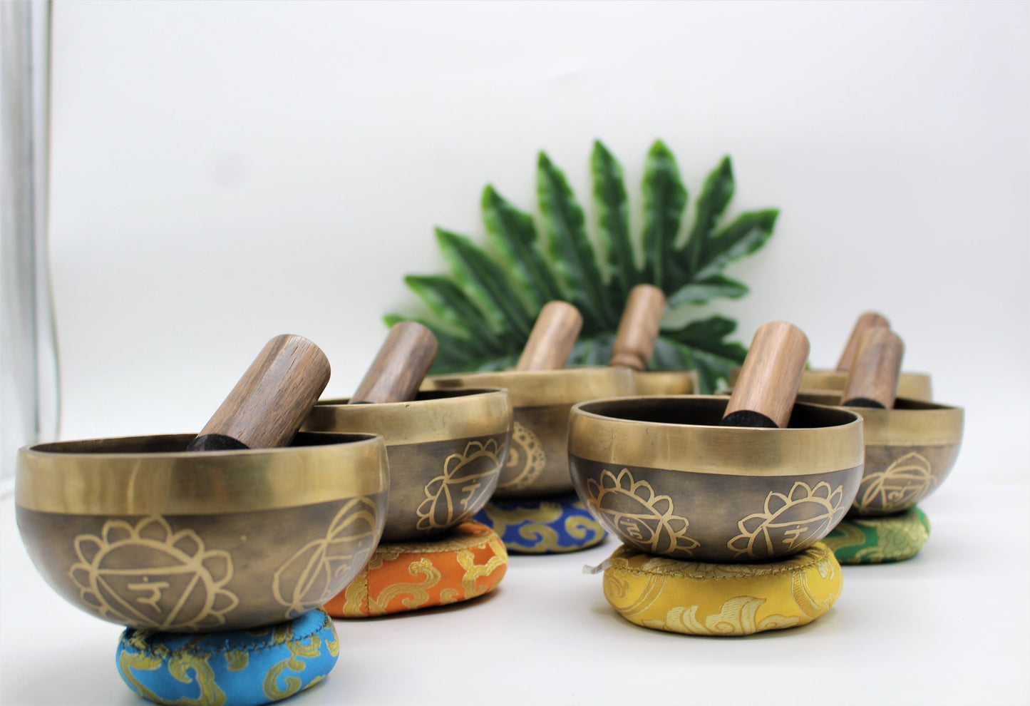 Handmade Himalayan Chakra Singing Bowl Set: Tibetan Sound Healing
