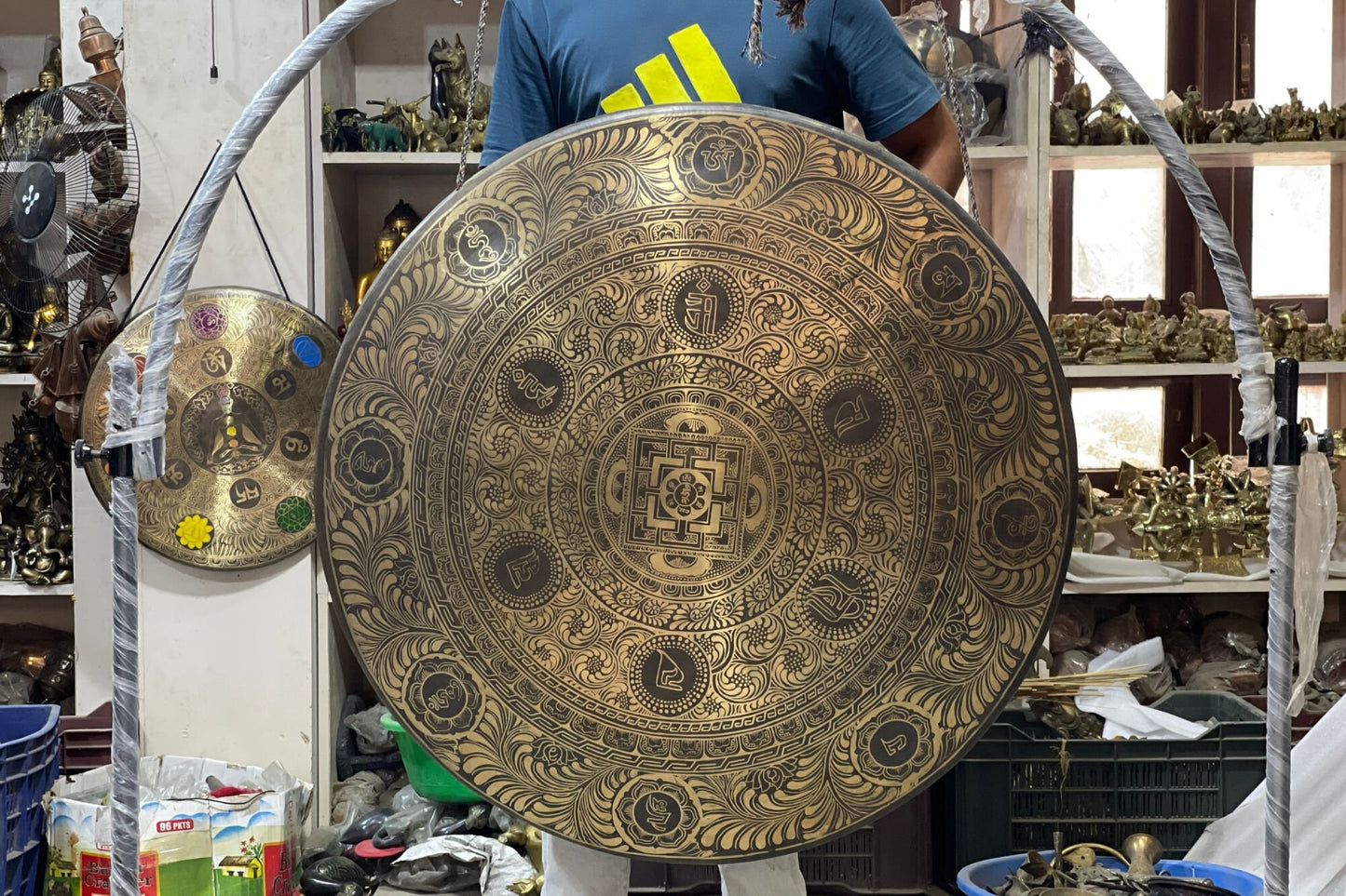 Handmade Tibetan Gong Bell: Sound Healing & Chakra Tuning (50-100cm)