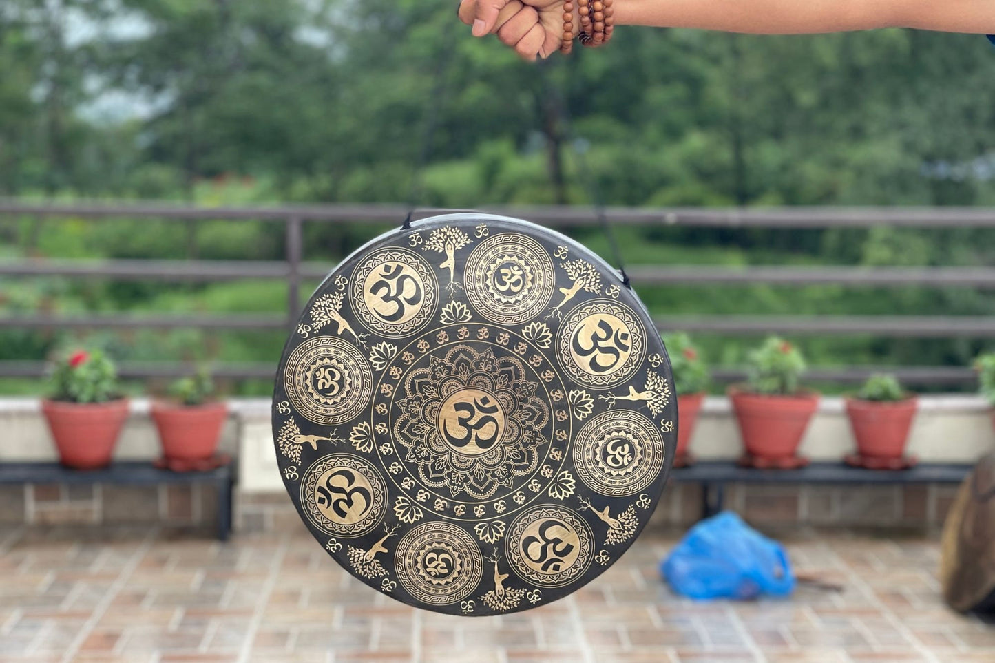 Handmade Om Design Gong: 35-100cm Sound Healing Bell