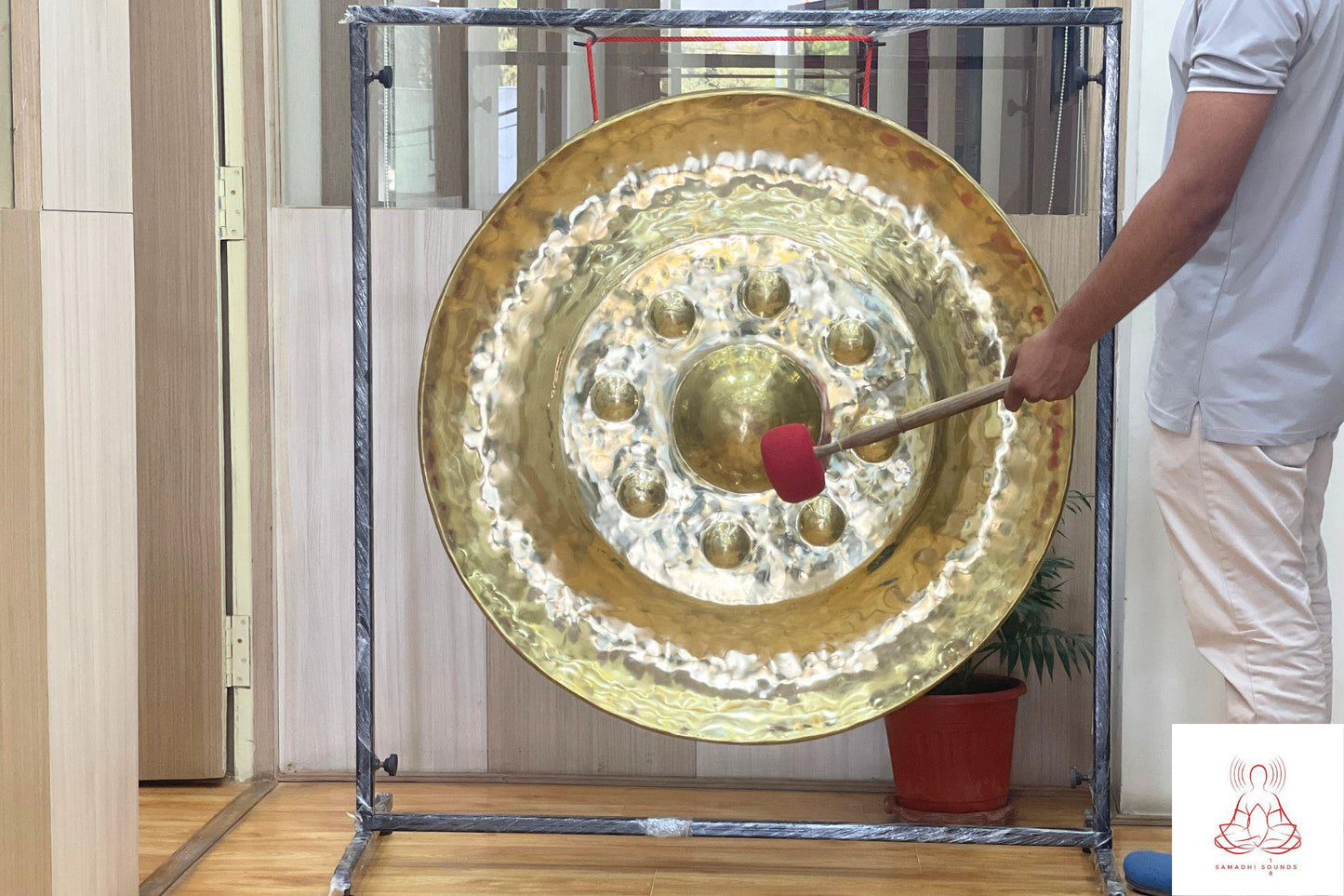 100cm Tibetan Brass Gong: Handmade Sound Healing Meditation Gong