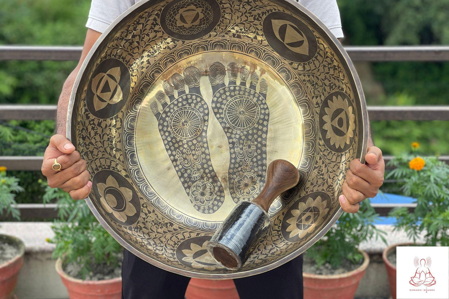 Buddha Feet Singing Bowl: Handmade Tibetan Sound Bowl for Meditation