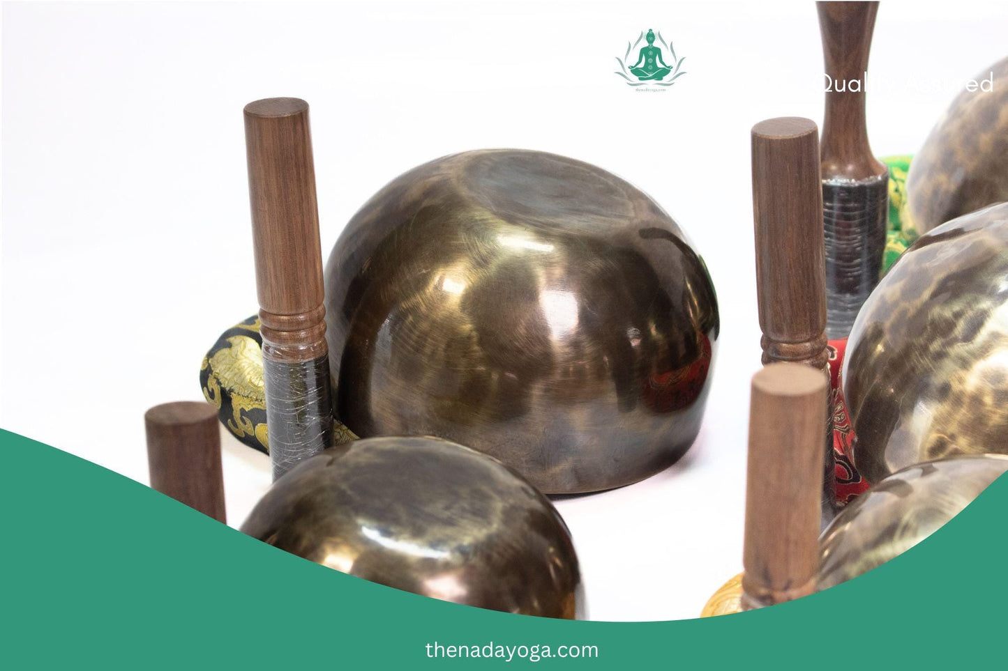 Hand-Hammered 7 Chakra Singing Bowl Full Moon Set – Sound Healing & Meditation Bowl The Nada Yoga