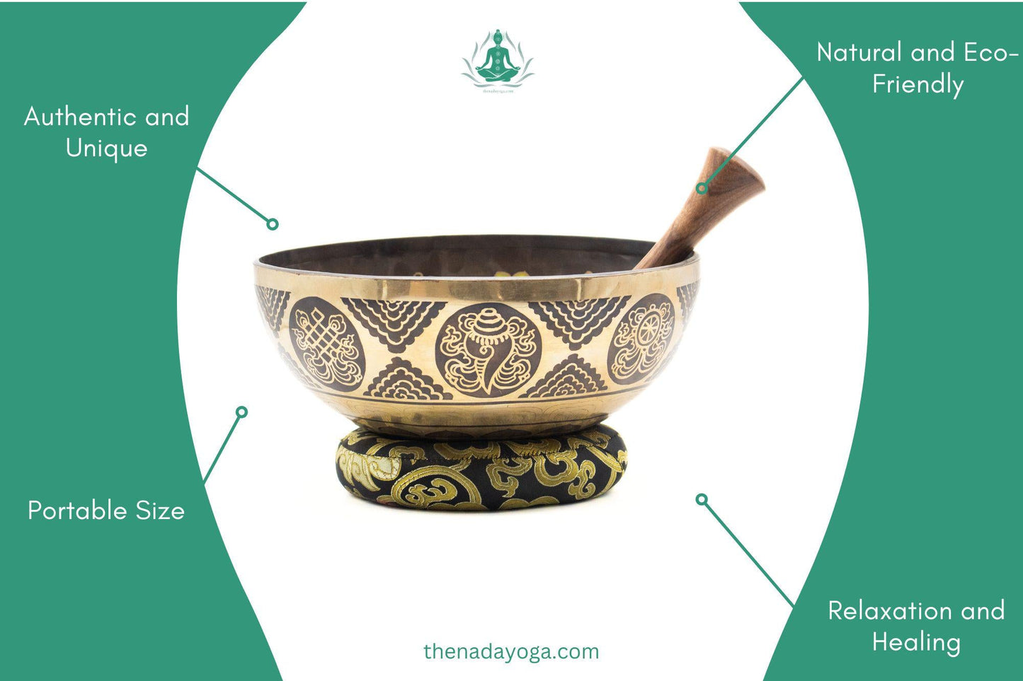 Hand-Hammered Tibetan Singing Bowl Set – Nepal, Yoga Meditation The Nada Yoga