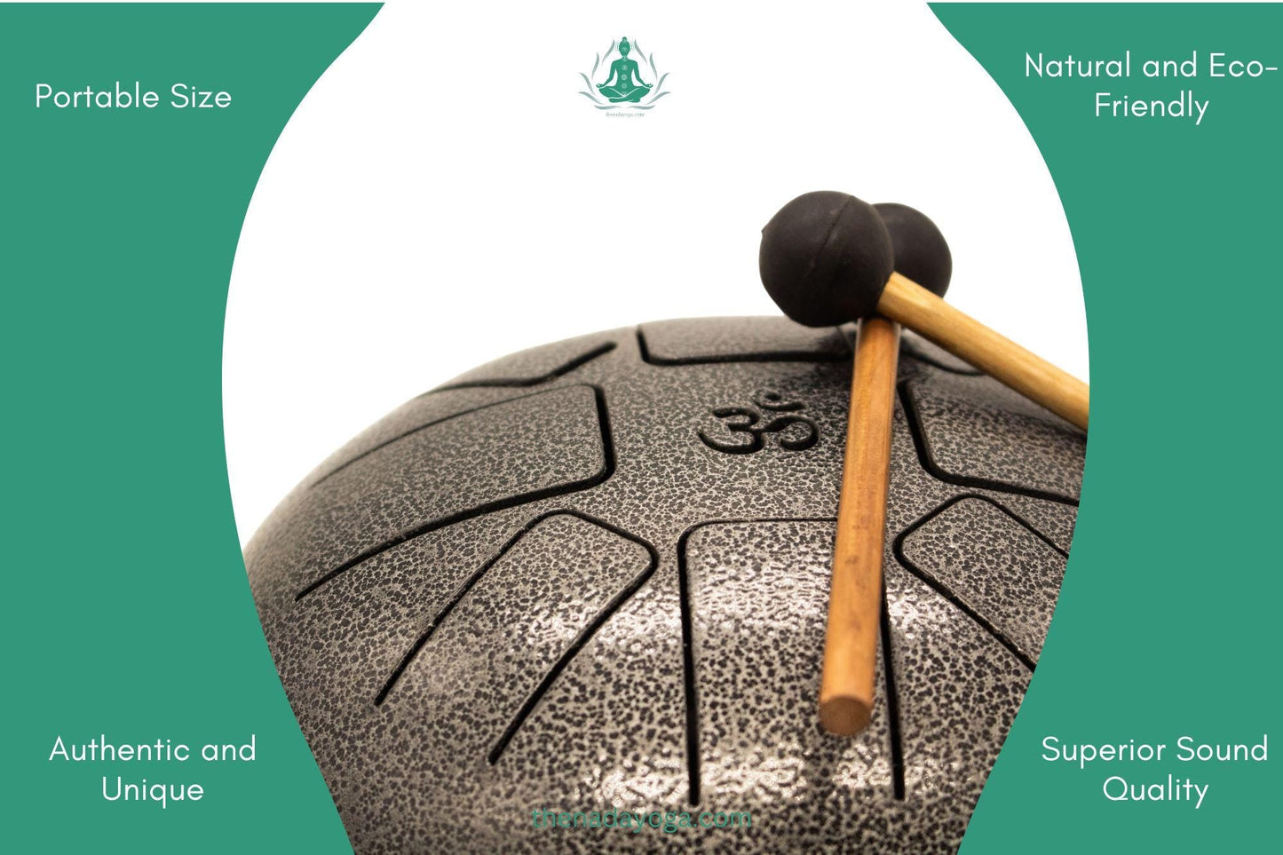 Handcrafted Steel Tongue Drum – 8 Notes Handpan Drum – Om Symbol – Meditation & Sound Healing Instrument The Nada Yoga