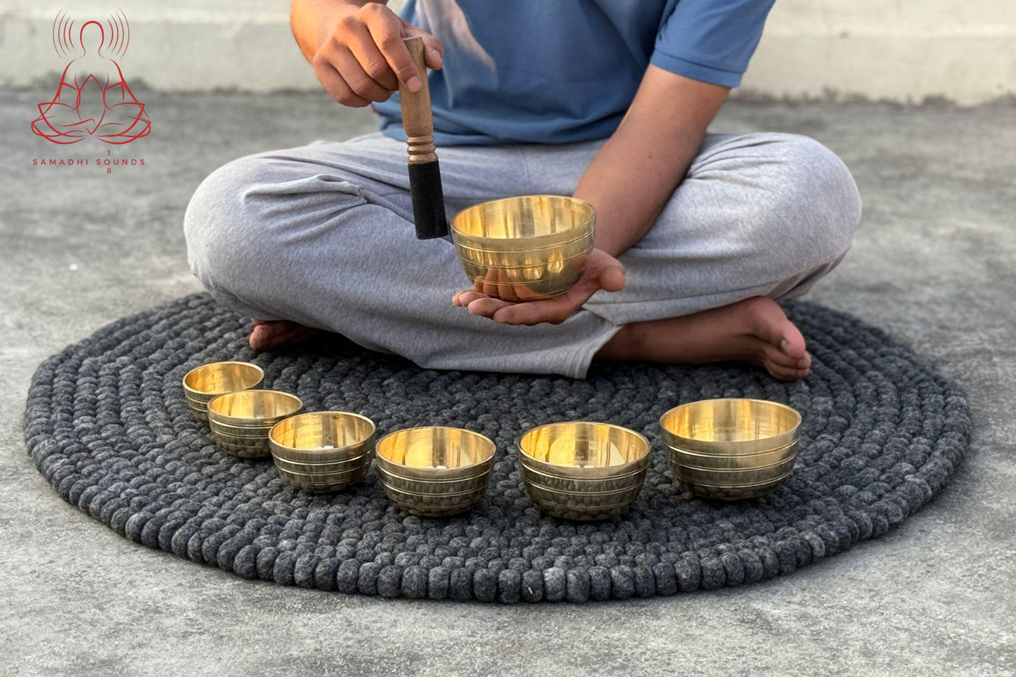 Handmade Tibetan Seven Chakra Singing Bowl Set: Crafted in Nepal