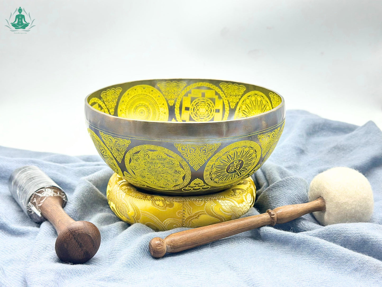 12" Handmade Singing Bowl: Sacred Geometry Mandala, Sound Healing The Nada Yoga