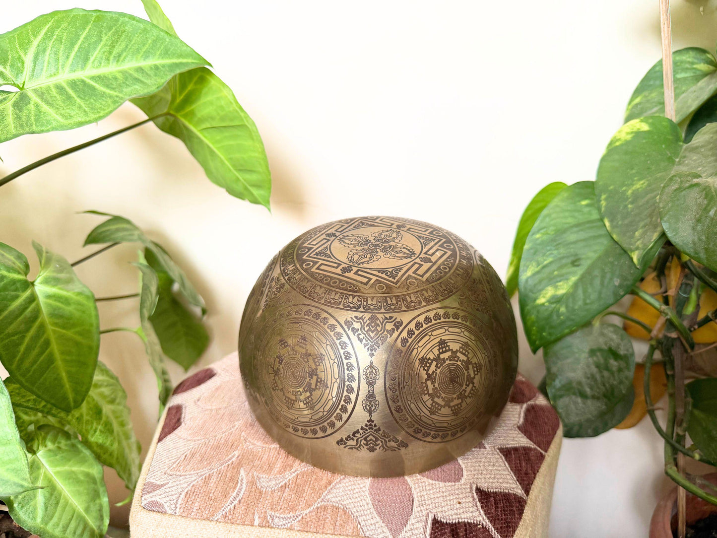 Handcrafted Seven Metal Tibetan Singing Bowl – Mandala & Shree Yantra Design (Made in Nepal)
