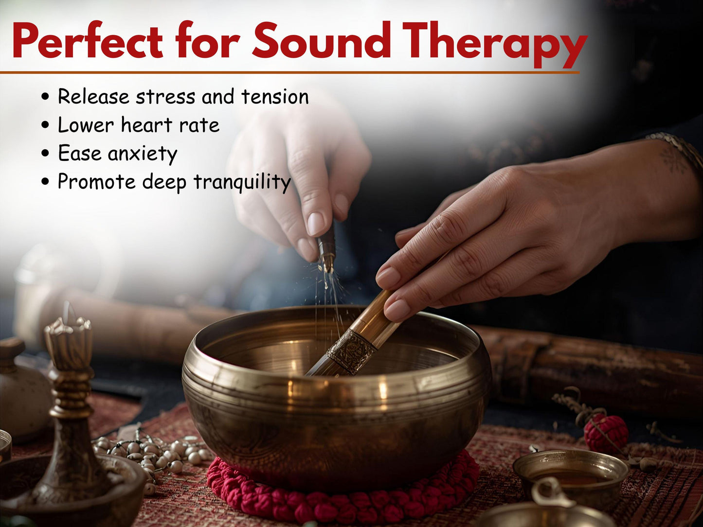 Antique Himalayan Singing Bowl Set: Flower of Life, Chakra Healing