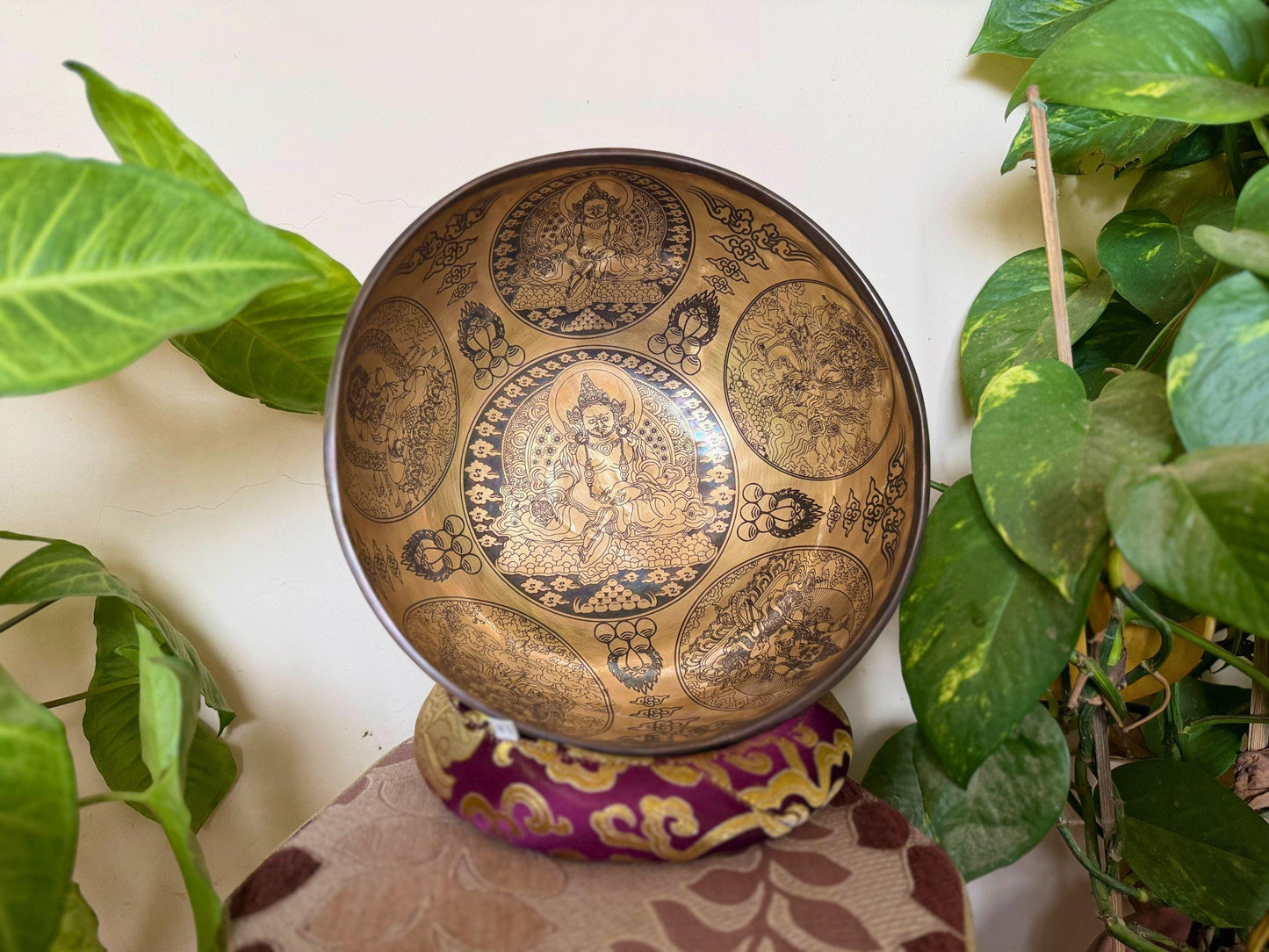 Handmade Green Tara Singing Bowl – Seven Metal Tibetan Sound Bowl | Crafted in Nepal