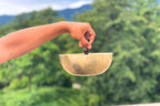 Brass Therapeutic Singing Bowl w/ Handle - Singing Bowl Suction Cup for Sound Baths, Massages and Therapy -  Handmade in Nepal World Creation Crafts