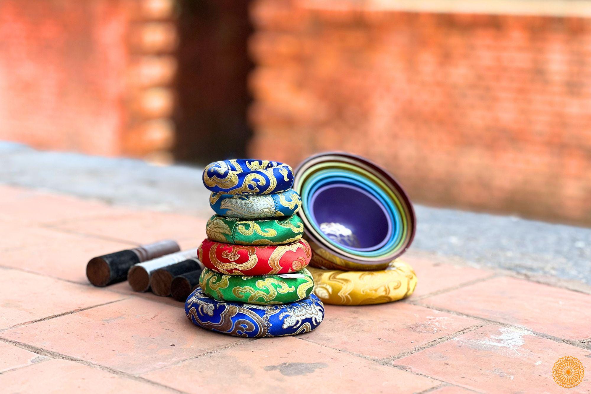 Seven Color Chakra Tibetan Singing Bowls Set - 7 pieces healing set - Great use for Meditation, Sound Healing, Therapy & Mindfulness World Creation Crafts