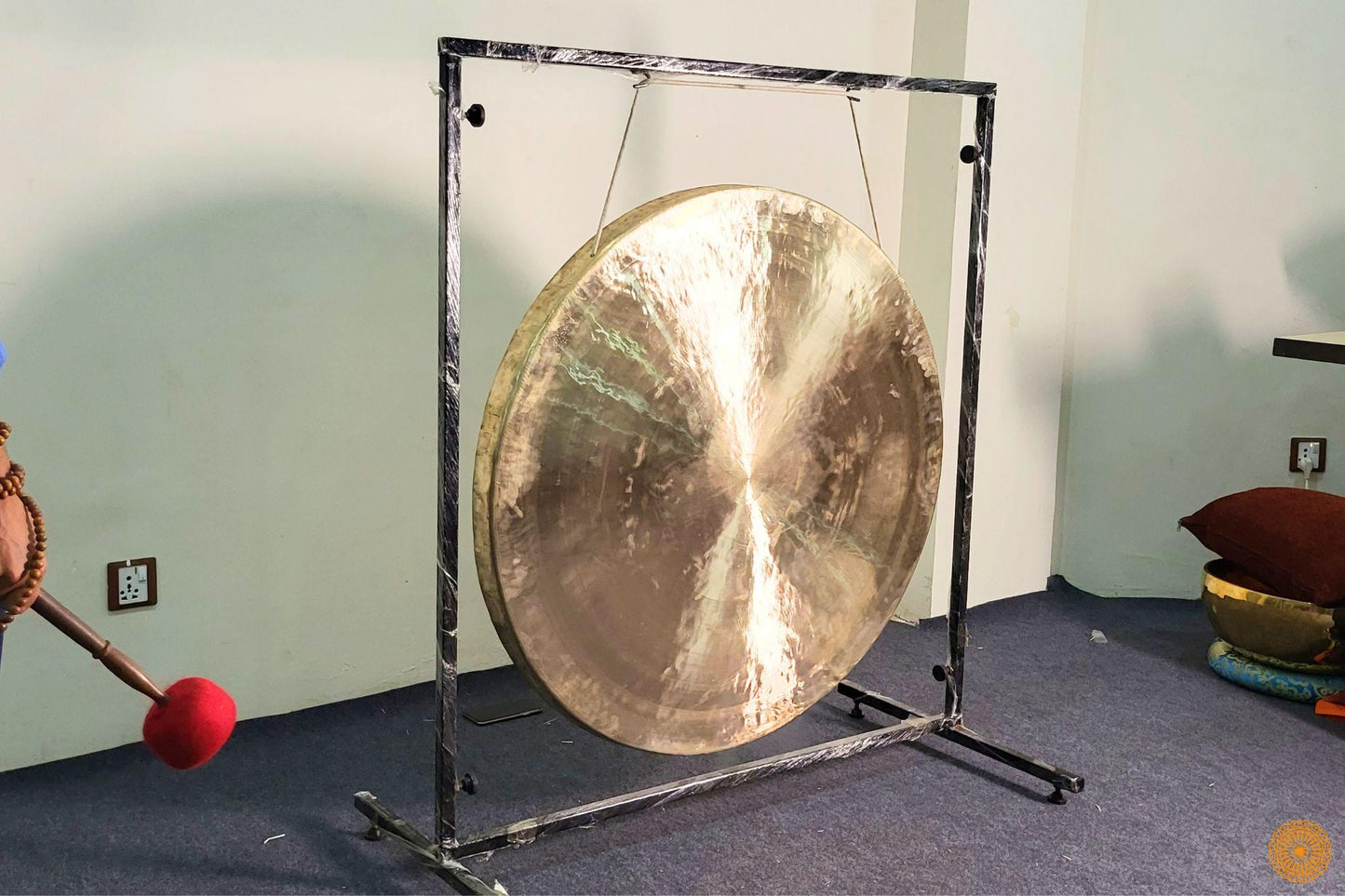 Handmade Gong from Nepal - Shiny Finish - Extra Large Meditation Gong-Deep Resonating Gong Bath Session World Creation Crafts