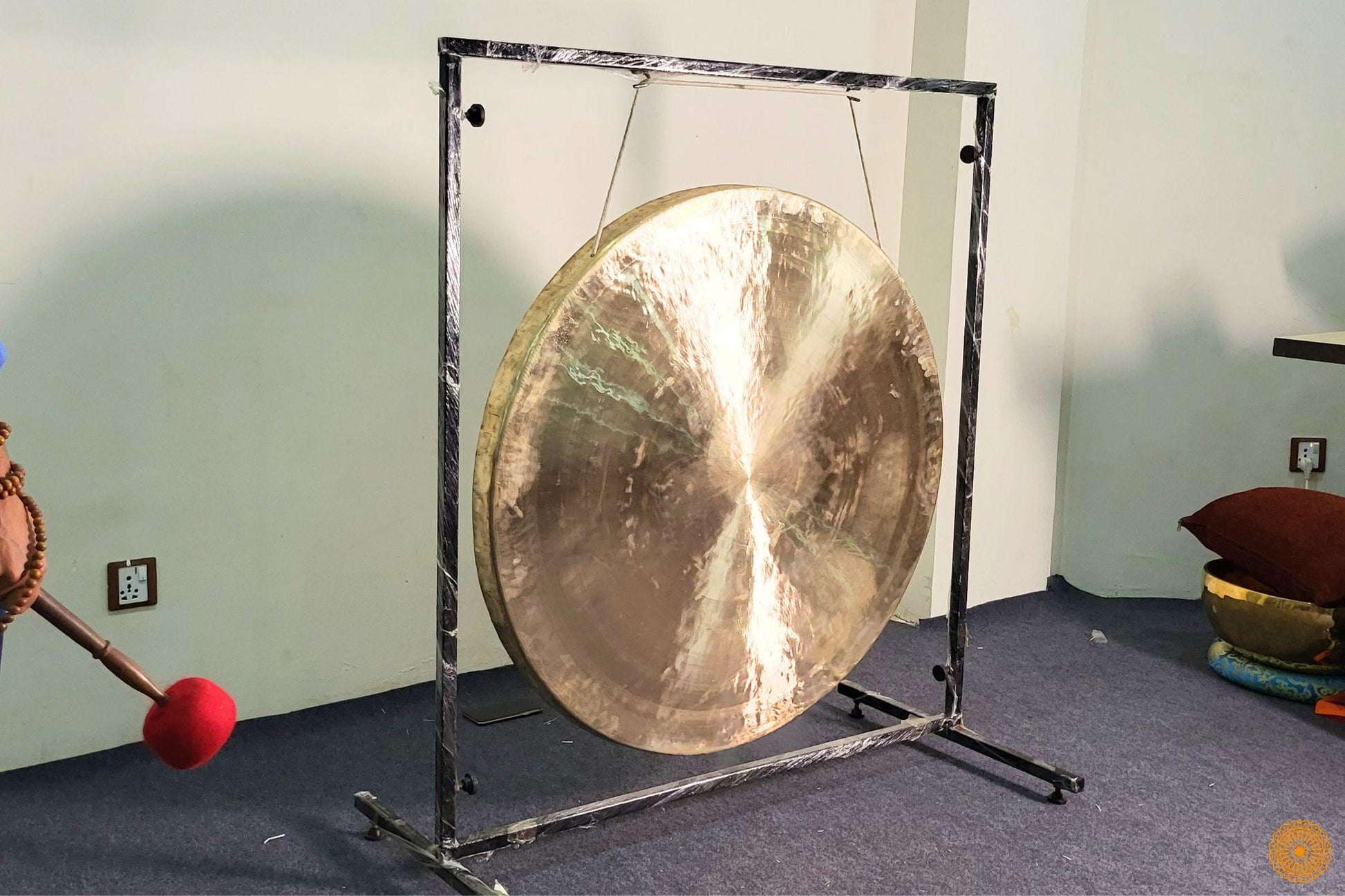Handmade Gong from Nepal - Shiny Finish - Extra Large Meditation Gong-Deep Resonating Gong Bath Session World Creation Crafts