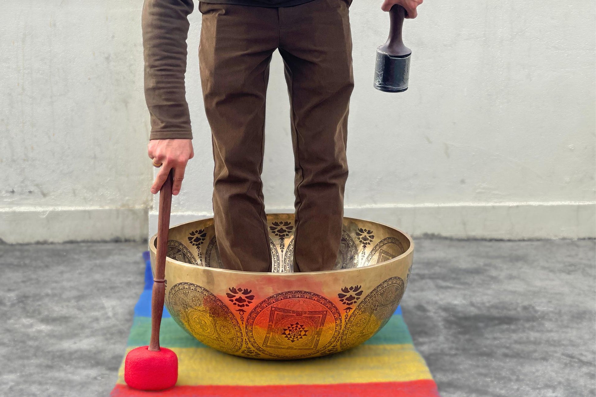 Premium Handmade Buddha Feet Singing Bowl – 7 Metal Sound Healing Bowl – Authentic Nepalese Meditation & Chakra Healing Bowl (10" to 26") World Creation Crafts