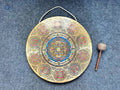 Chakra Yantra Gong – Handcrafted 7 Metals Tibetan Gong | Sacred Sound Healing Instrument | 40–100cm | Mandala Gong for Meditation & Rituals World Creation Crafts