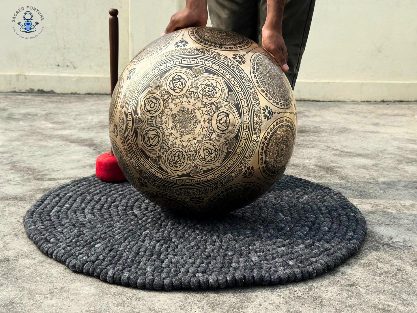 Premium Buddha Feet Carved Singing Bowl – Hand-Hammered Tibetan Singing Bowl - Chakra Healing Meditation Bowl - Best For Group Meditation World Creation Crafts