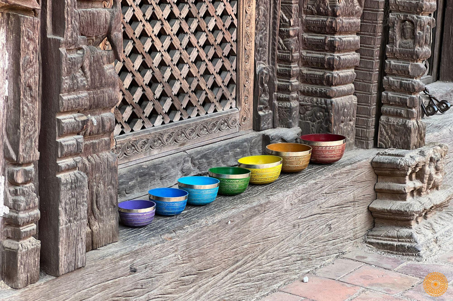 Seven Color Chakra Tibetan Singing Bowls Set - 7 pieces healing set - Great use for Meditation, Sound Healing, Therapy & Mindfulness World Creation Crafts