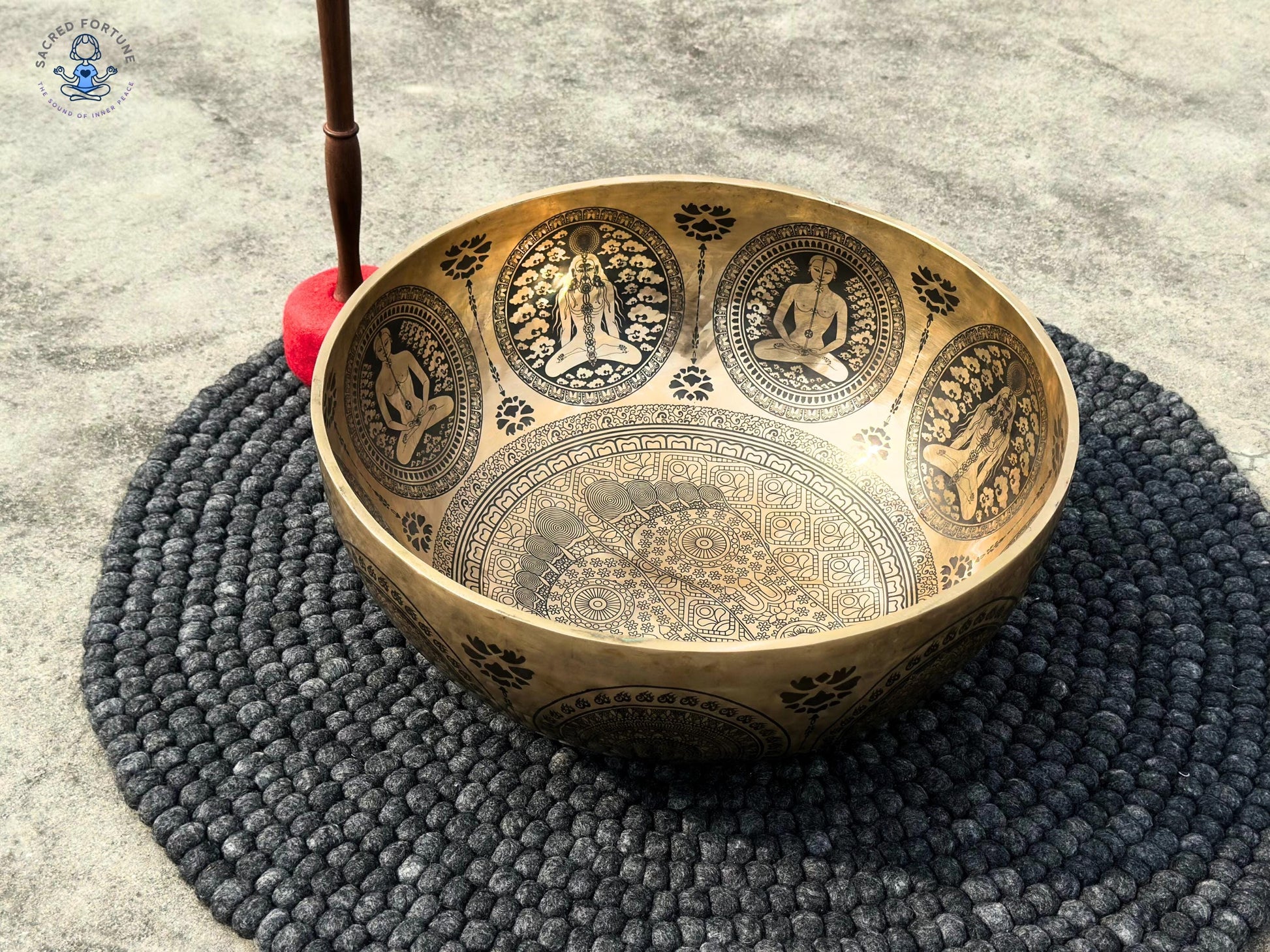 Premium Buddha Feet Carved Singing Bowl – Hand-Hammered Tibetan Singing Bowl - Chakra Healing Meditation Bowl - Best For Group Meditation World Creation Crafts