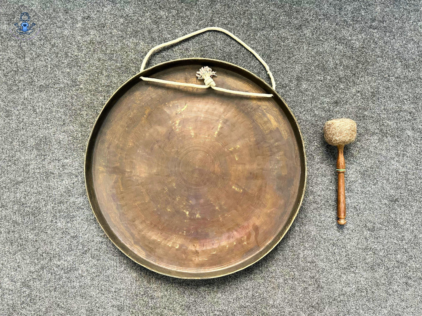 Handmade Sri Yantra Gong | Sacred Geometry Sound Healing Gong | 7-Metals Tibetan Gong for Meditation, Yoga & Chakra Alignment | Fair Trade World Creation Crafts