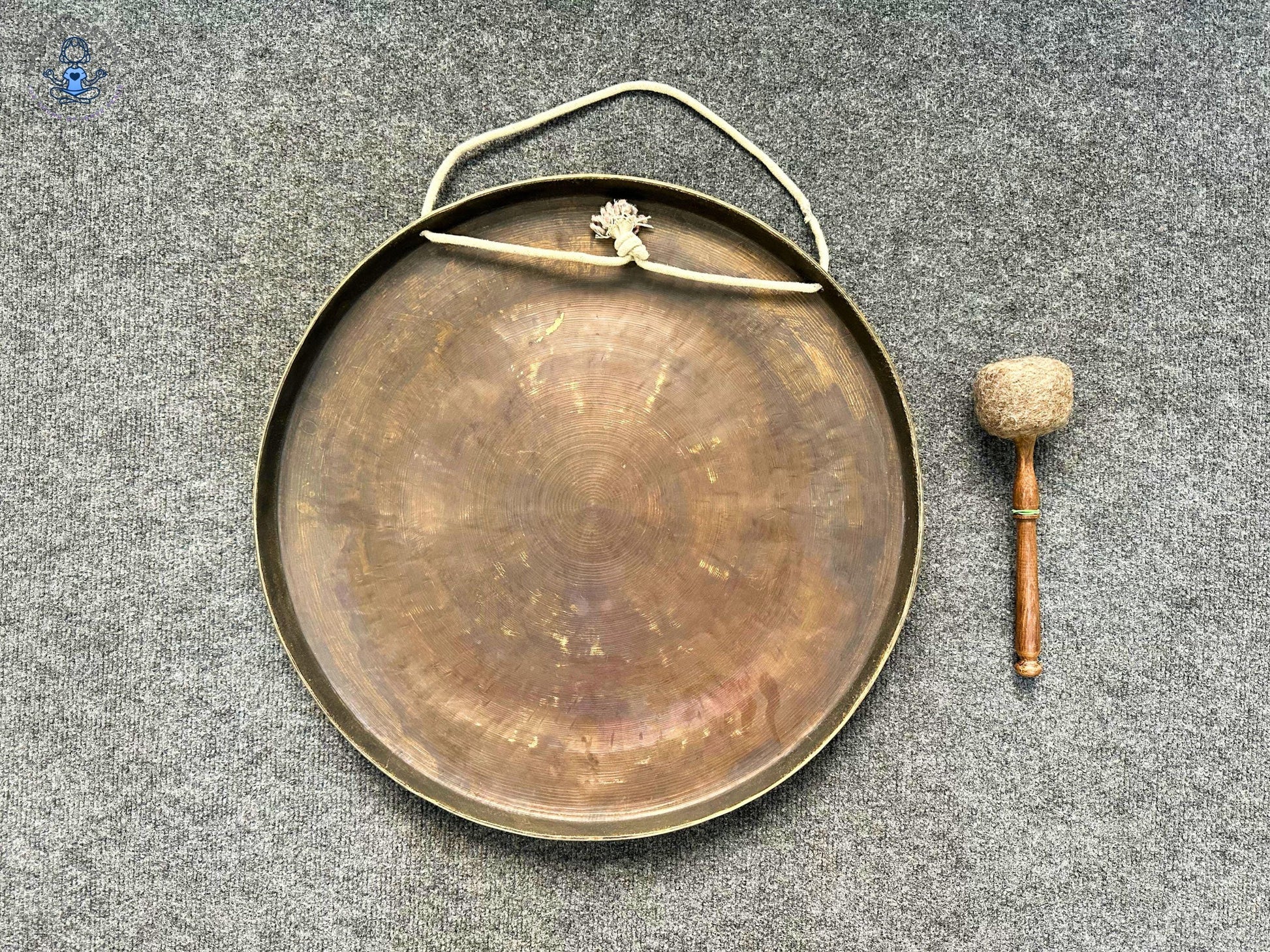 Handmade Sri Yantra Gong | Sacred Geometry Sound Healing Gong | 7-Metals Tibetan Gong for Meditation, Yoga & Chakra Alignment | Fair Trade World Creation Crafts