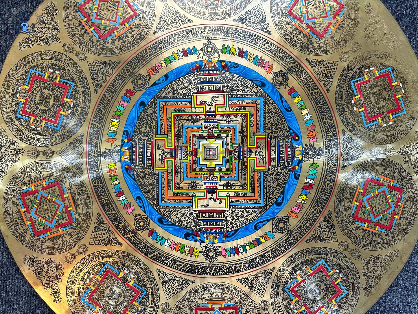 Chakra Yantra Gong – Handcrafted 7 Metals Tibetan Gong | Sacred Sound Healing Instrument | 40–100cm | Mandala Gong for Meditation & Rituals World Creation Crafts