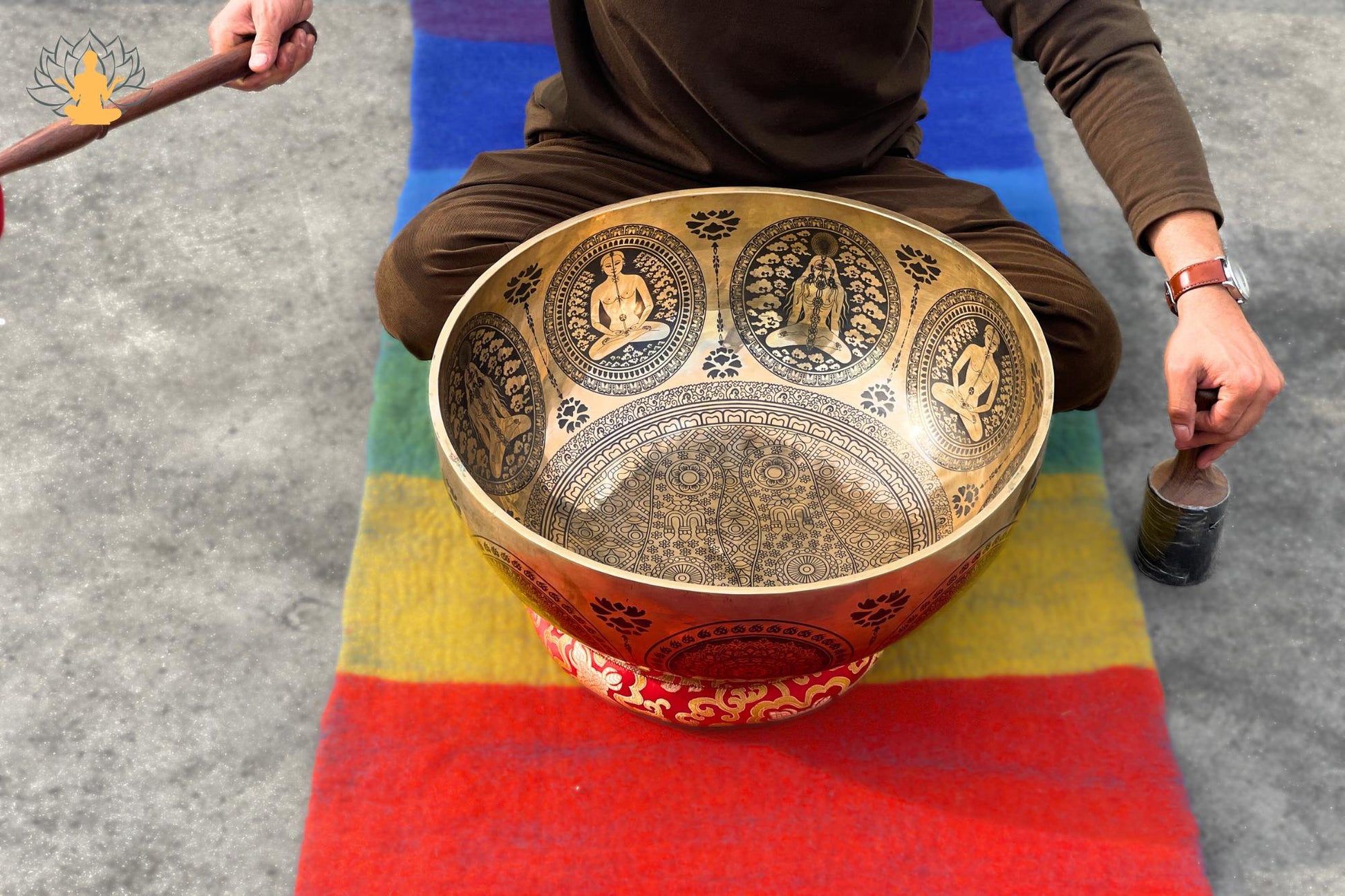 Premium Handmade Buddha Feet Singing Bowl – 7 Metal Sound Healing Bowl – Authentic Nepalese Meditation & Chakra Healing Bowl (10" to 26") World Creation Crafts