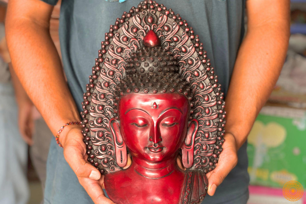 Buddha Mask  Wall Hanging Art Sculpture Painting And Carving Mask made by Resin World Creation Crafts