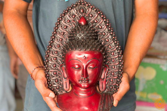 Buddha Mask  Wall Hanging Art Sculpture Painting And Carving Mask made by Resin World Creation Crafts