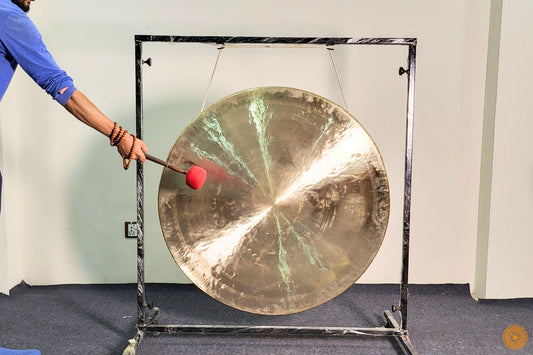 Handmade Gong from Nepal - Shiny Finish - Extra Large Meditation Gong-Deep Resonating Gong Bath Session World Creation Crafts