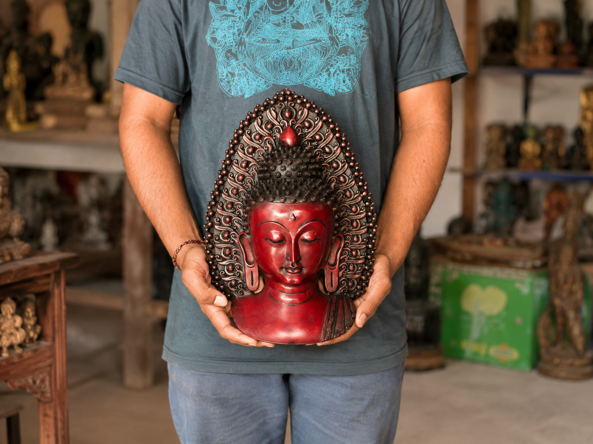 Buddha Mask  Wall Hanging Art Sculpture Painting And Carving Mask made by Resin