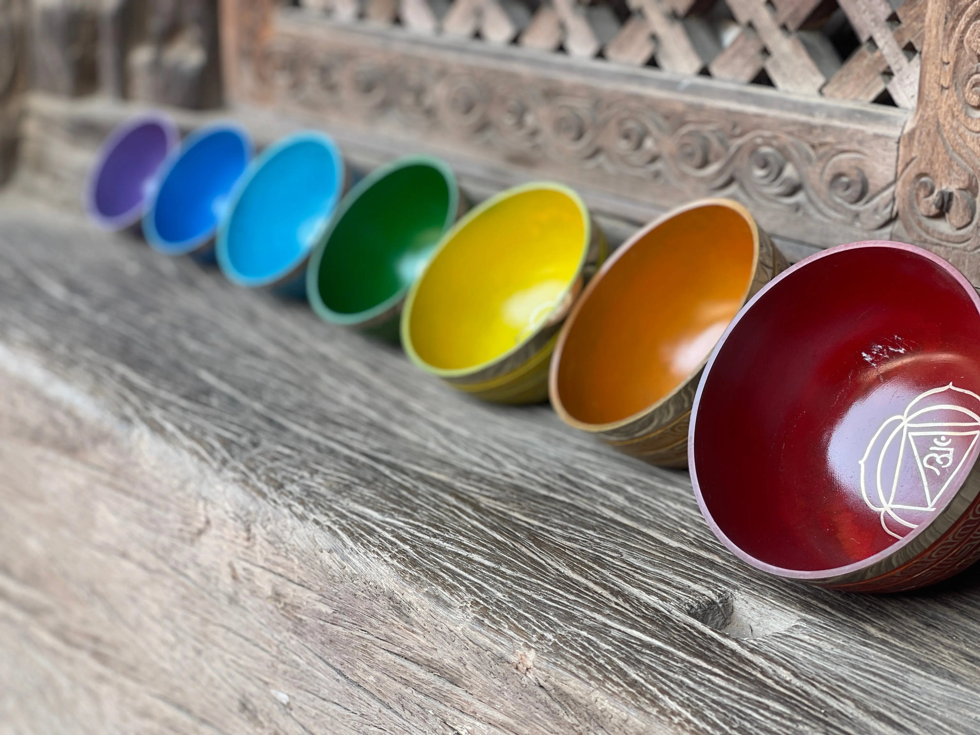 Seven Color Chakra Tibetan Singing Bowls Set - 7 pieces healing set - Great use for Meditation, Sound Healing, Therapy & Mindfulness My Store