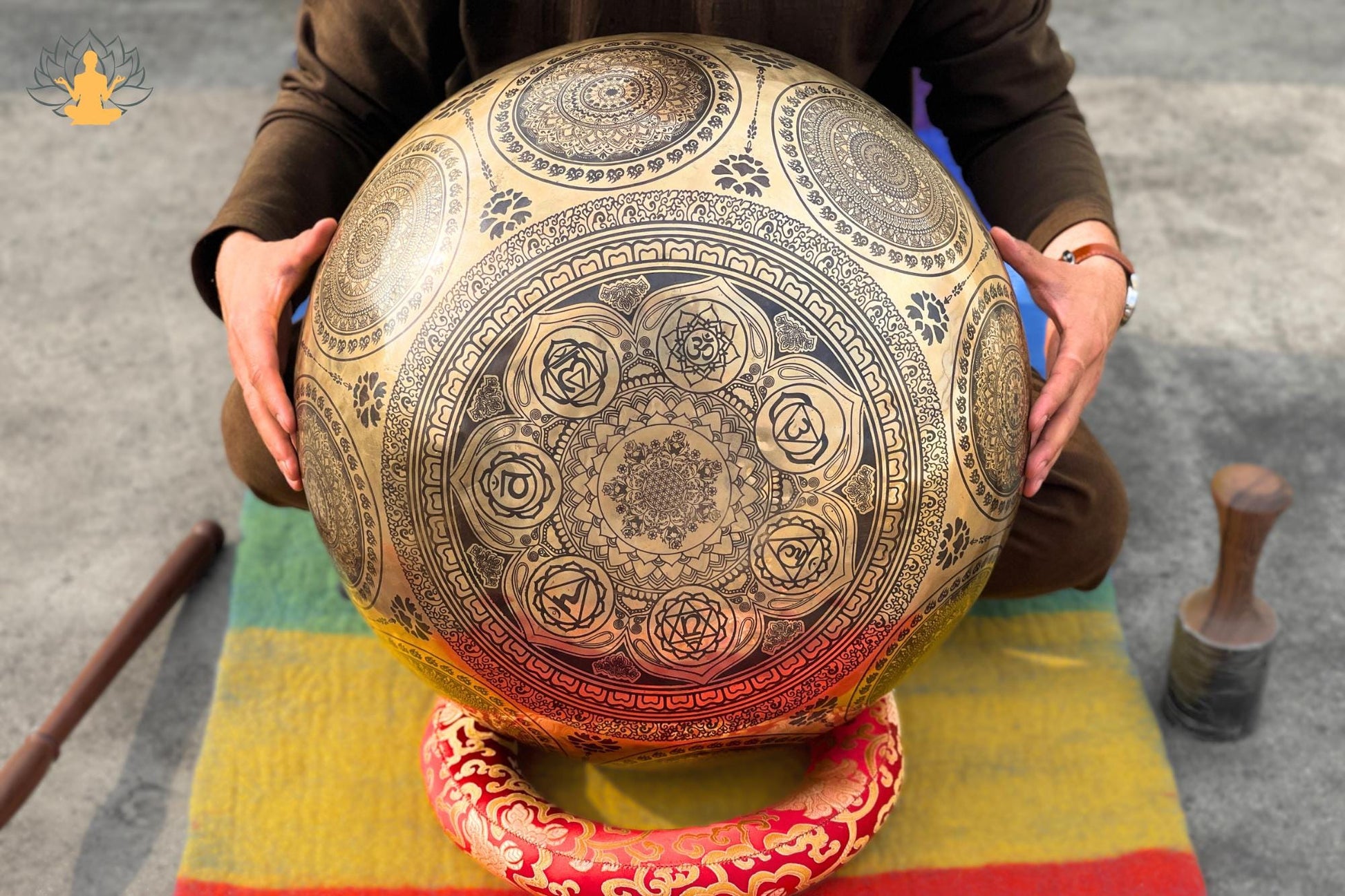 Premium Handmade Buddha Feet Singing Bowl – 7 Metal Sound Healing Bowl – Authentic Nepalese Meditation & Chakra Healing Bowl (10" to 26") World Creation Crafts