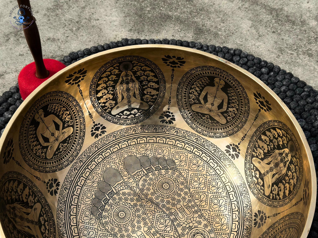 Premium Buddha Feet Carved Singing Bowl – Hand-Hammered Tibetan Singing Bowl - Chakra Healing Meditation Bowl - Best For Group Meditation World Creation Crafts