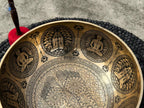 Premium Buddha Feet Carved Singing Bowl – Hand-Hammered Tibetan Singing Bowl - Chakra Healing Meditation Bowl - Best For Group Meditation World Creation Crafts