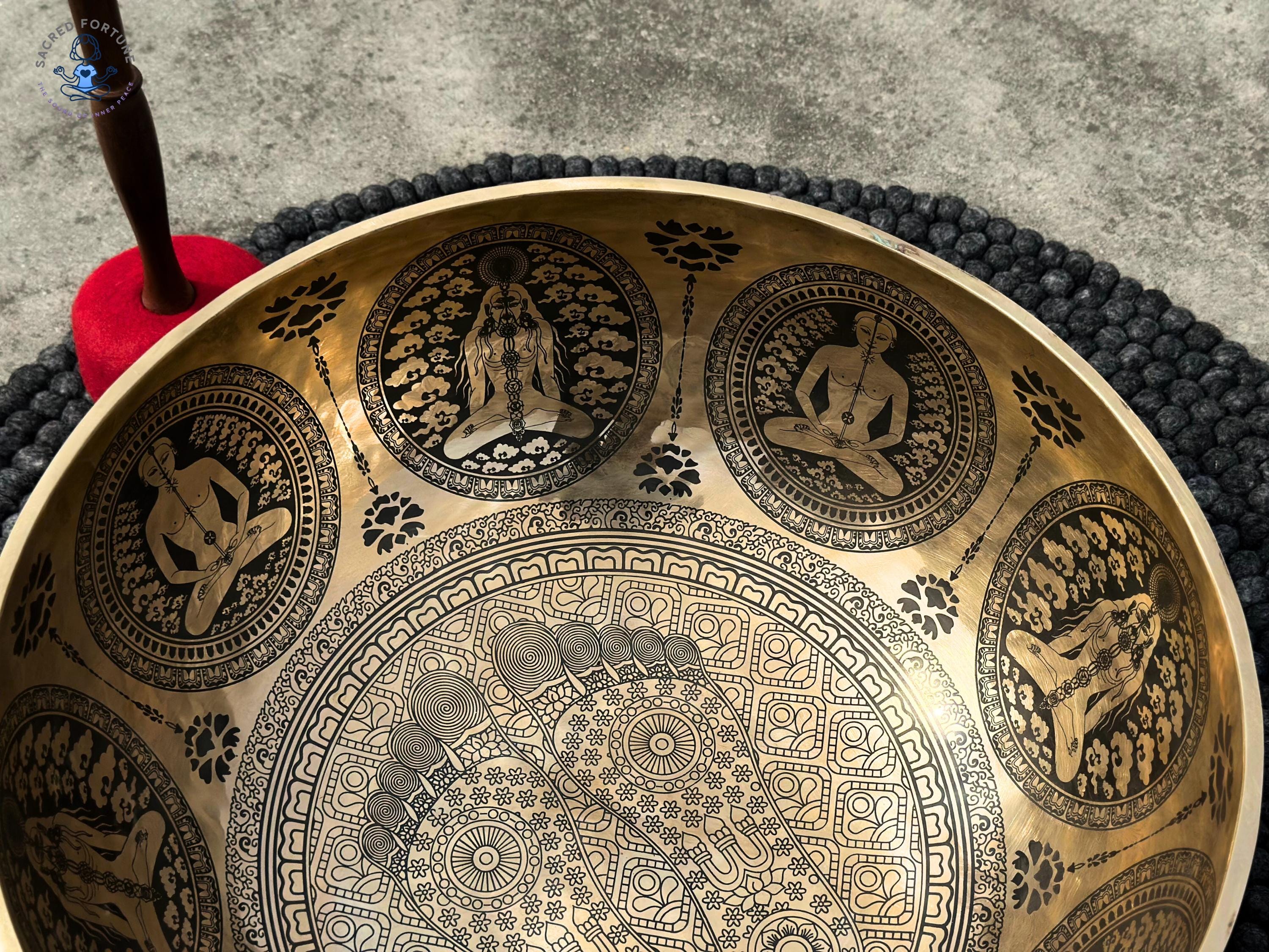 Premium Buddha Feet Carved Singing Bowl – Hand-Hammered Tibetan Singing Bowl - Chakra Healing Meditation Bowl - Best For Group Meditation World Creation Crafts