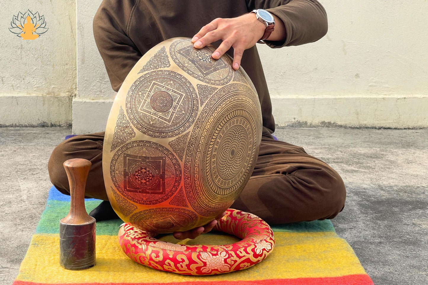 Buddha Feet Singing Bowl | Hand-Etched Himalayan Sound Bowl | 12" to 26" Sizes | For Meditation, Yoga, Sound Healing & Standing Therapy World Creation Crafts