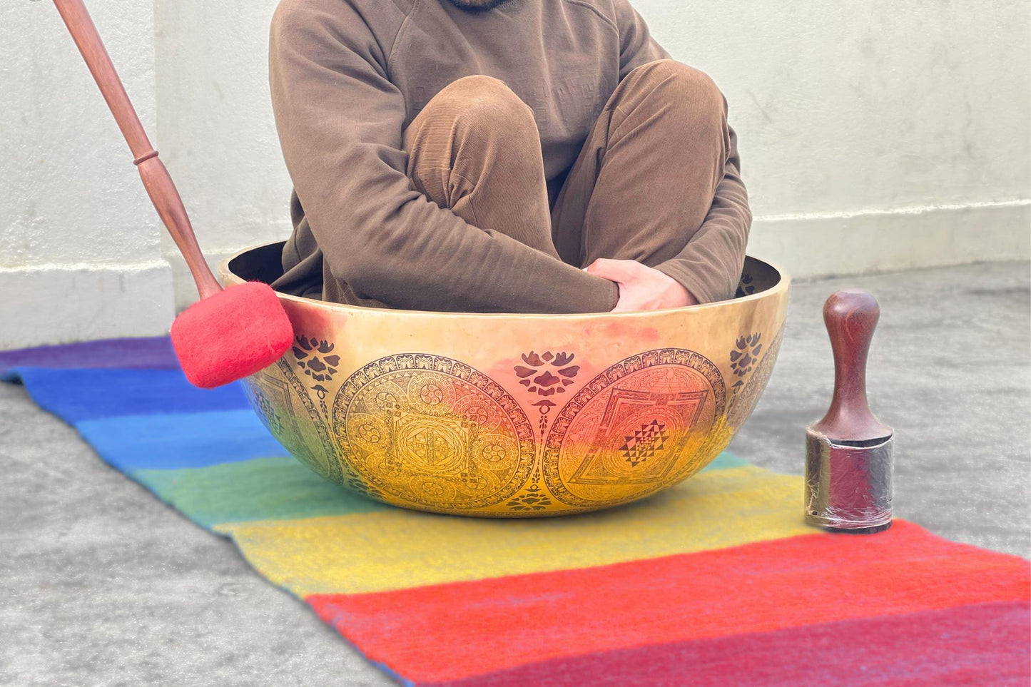 Premium Handmade Buddha Feet Singing Bowl – 7 Metal Sound Healing Bowl – Authentic Nepalese Meditation & Chakra Healing Bowl (10" to 26") World Creation Crafts