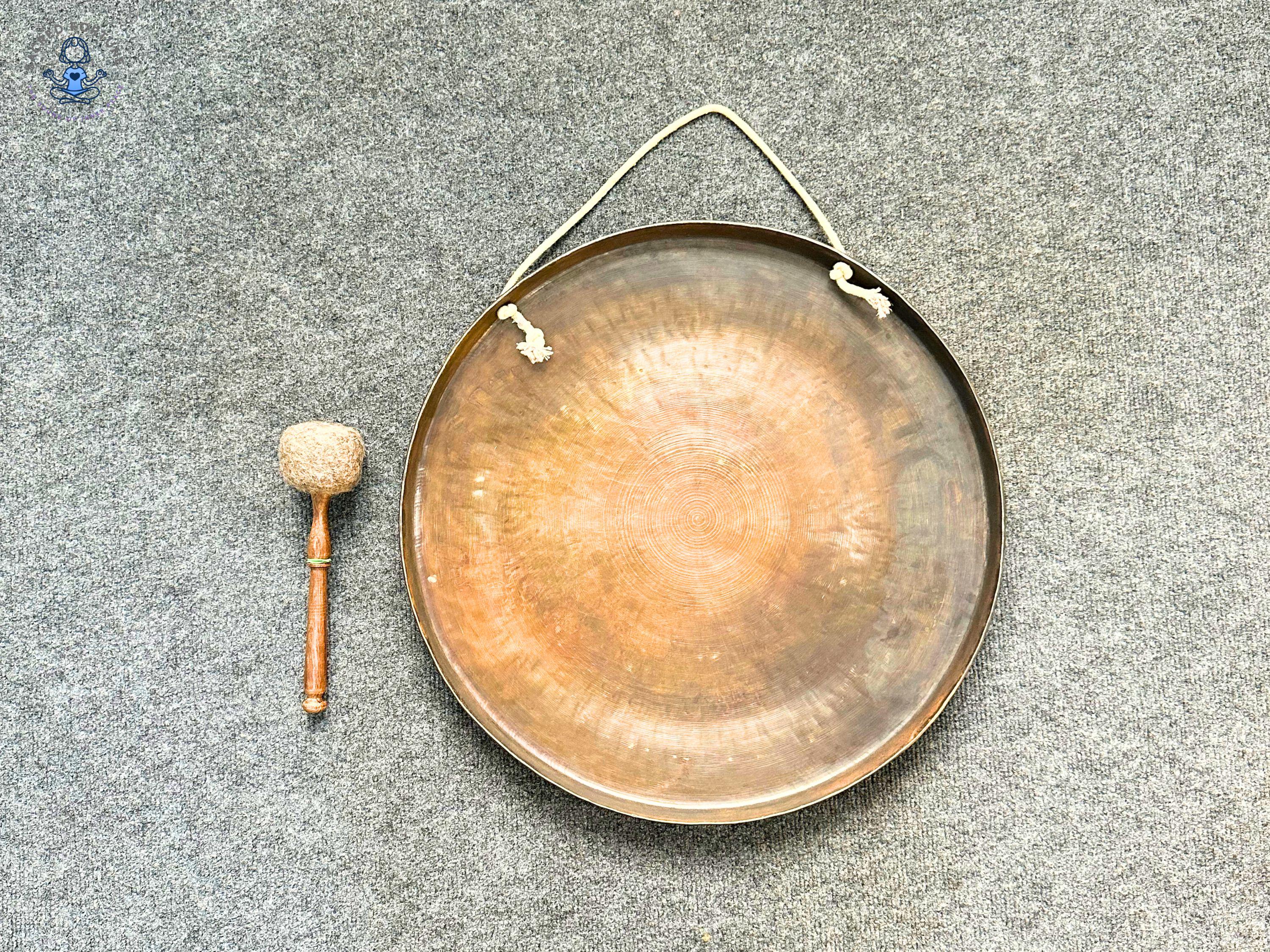 Handmade Mandala Gong – Seven Metals Tibetan Gong for Sound Healing & Meditation | Intricate Yantra Mandala Design | Fair Trade Artisan Made World Creation Crafts