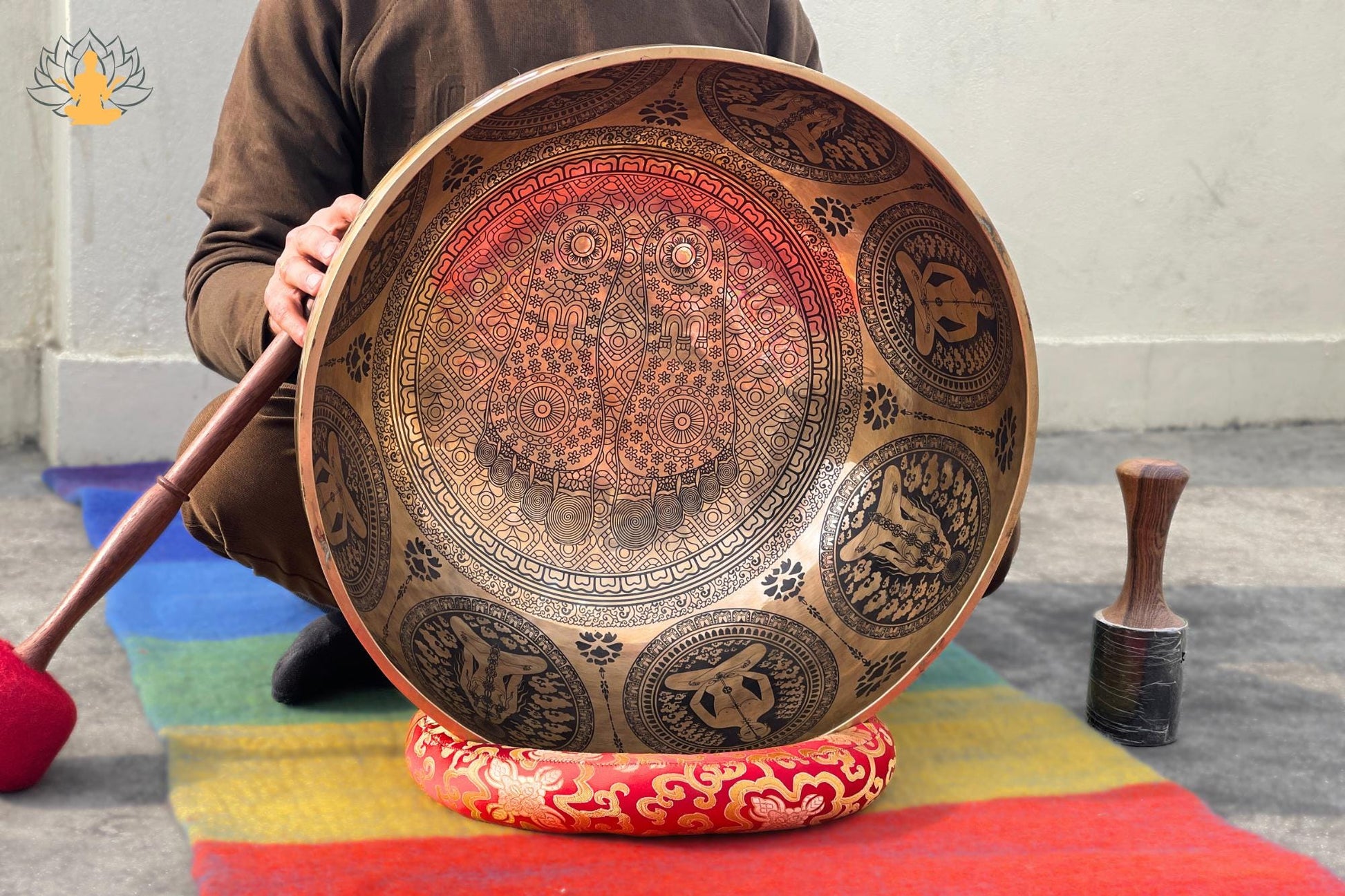 Premium Handmade Buddha Feet Singing Bowl – 7 Metal Sound Healing Bowl – Authentic Nepalese Meditation & Chakra Healing Bowl (10" to 26") World Creation Crafts
