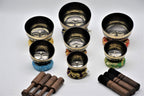 Handmade Buddha Eye Singing Bowl Set: Tibetan Chakra Bowls for Meditation