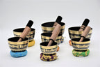 Handmade Buddha Eye Singing Bowl Set: Tibetan Chakra Bowls for Meditation