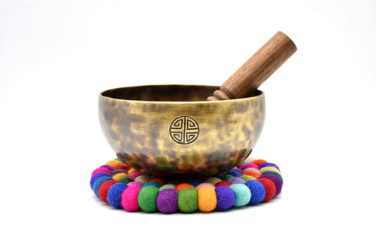 Full Moon Singing Bowl, 6 inch, Handmade in Nepal, for Sound Bath and Meditation