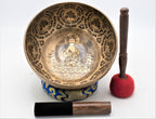 10 Inch Buddha Mantra Singing Bowl: Handmade Tibetan Sound Bath Bowl