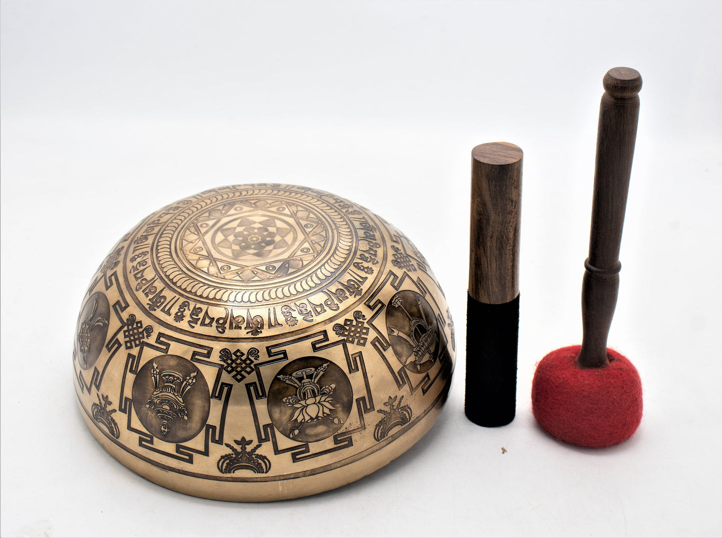 10 Inch Buddha Mantra Singing Bowl: Handmade Tibetan Sound Bath Bowl