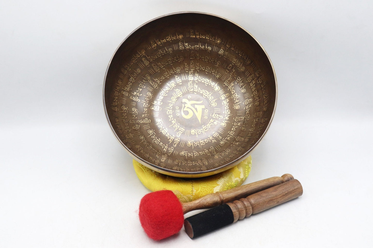 Mantra Engraved Singing Bowl: Handmade Tibetan Bowl for Meditation
