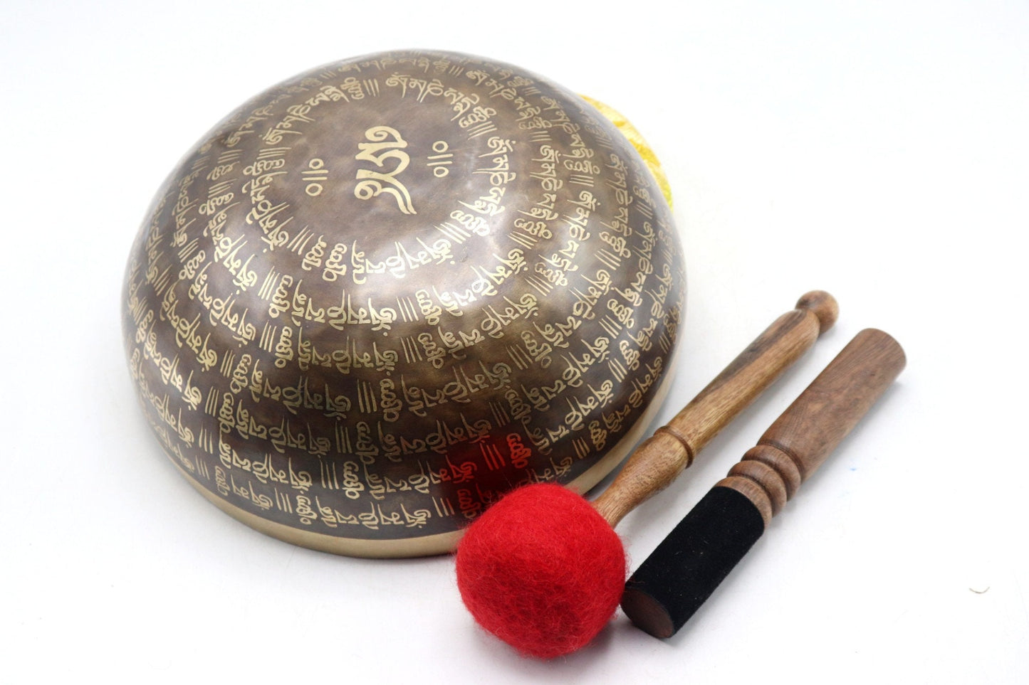 Mantra Engraved Singing Bowl: Handmade Tibetan Bowl for Meditation