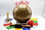 Handmade Sacred Buddha Etched Singing Bowl: 12-24 inch Tibetan Bowl