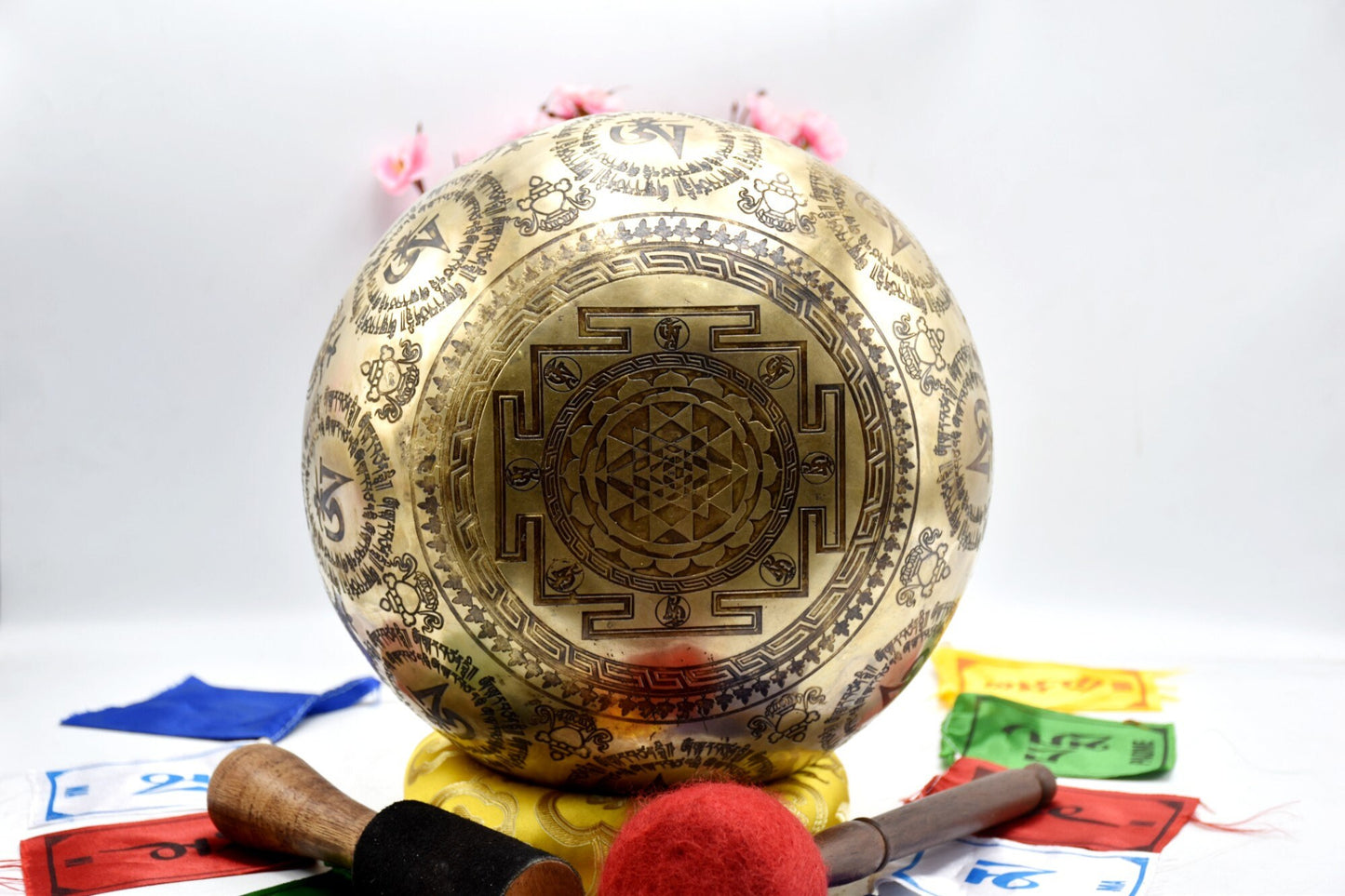 10 Inch Mantra Tibetan Singing Bowl: Handmade Sound Bath Bowl from Nepal