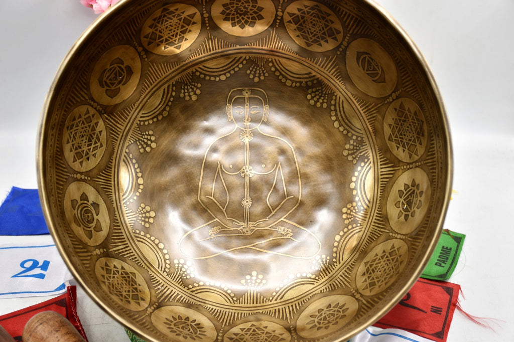 Handmade Antique Design Singing Bowl: Tibetan Sound Healing, 12-24 inch